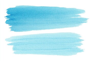 Two horizontal light-blue watercolor brushstrokes on a white background