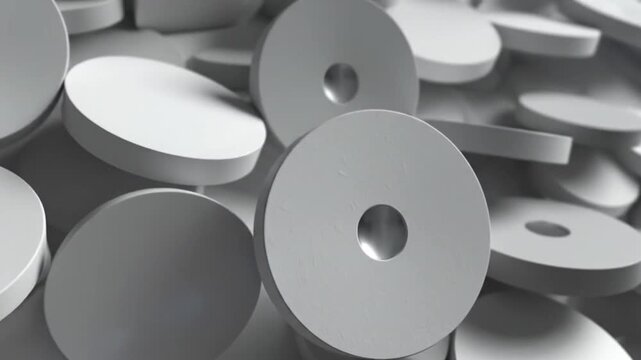 Abstract background of white circular shapes with a llic center, creating a modern design.