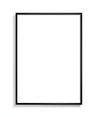 Vertical black rectangular frame on white background; minimal design