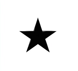 Fototapeta premium Simple black five-pointed star on a white background, slightly textured edges