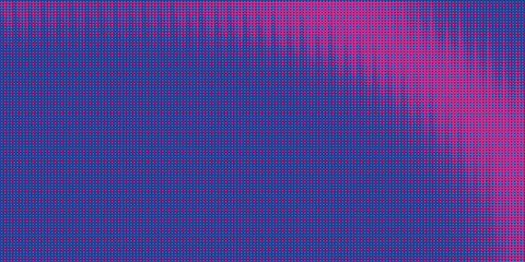Fototapeta premium Purple halftone pattern background. Bright triangles retro disco seamless pattern background decoration. Blue gradient dotted texture, Abstract pop art mesh symbol. Vector illustration.