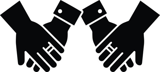 Two Newlywed Couples Represented by Paired hands Side-by-side, Wearing Simple Wedding Rings Icons