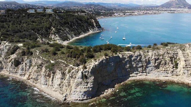 Cap de Marti - outdoor area on the coast of El Portitxol in Alicante Province of Valencian Community in Spain. Sunny weather in April.