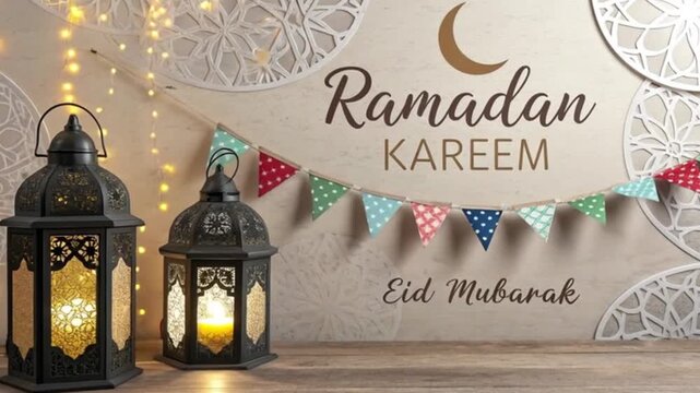 Ramadan Kareem Eid Mubarak 4K Video.
