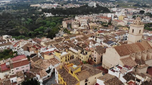 Polop town in Spain, also known as Polop de la Marina. Comarca of Marina Baixa, Alicante, Valencian Community, Spain.