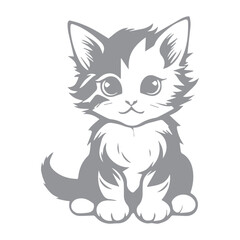 Fototapeta premium Adorable Baby Cat Drawing