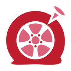 Obraz premium Flat Tire Puncture