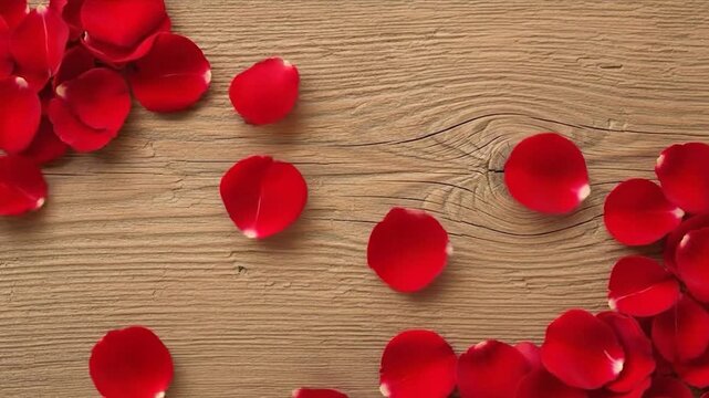 Romantic Love Heart Made of Rose Petals