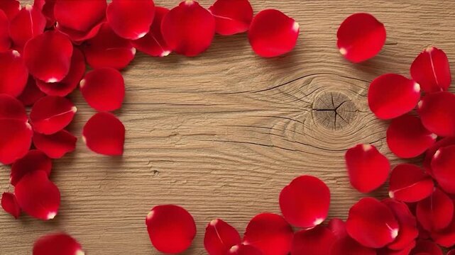Romantic Love Heart Made of Rose Petals