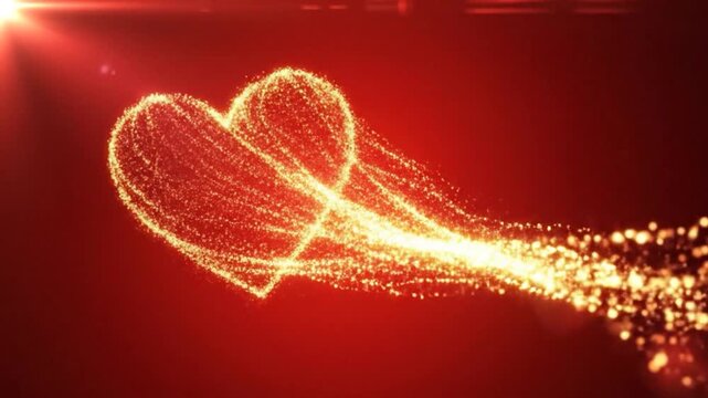 Luxury Sparkling Love Heart Light Motion Scene