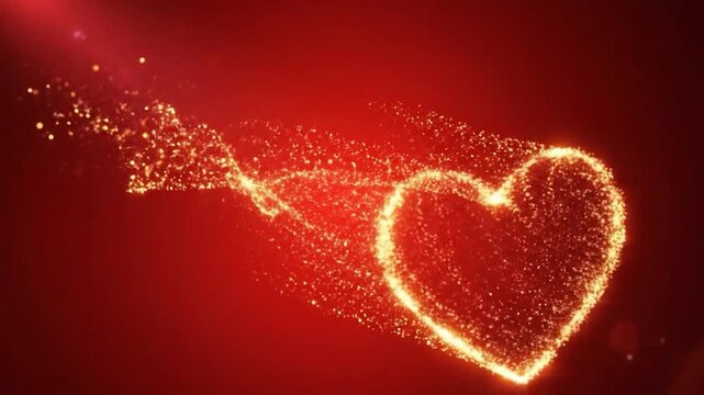 Luxury Sparkling Love Heart Light Motion Scene