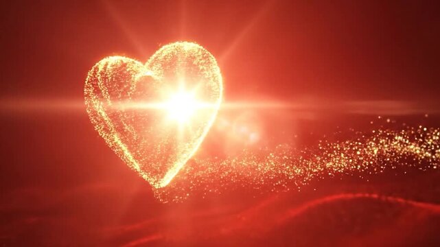Luxury Sparkling Love Heart Light Motion Scene