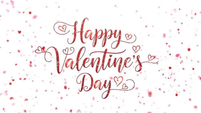 Happy Valentine Day Typography with Hearts Background