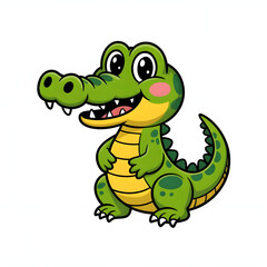 Naklejka premium Cartoon alligator illustration vector design 