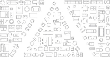 A collection of various architectural and engineering isolated on transparent background symbols and icons