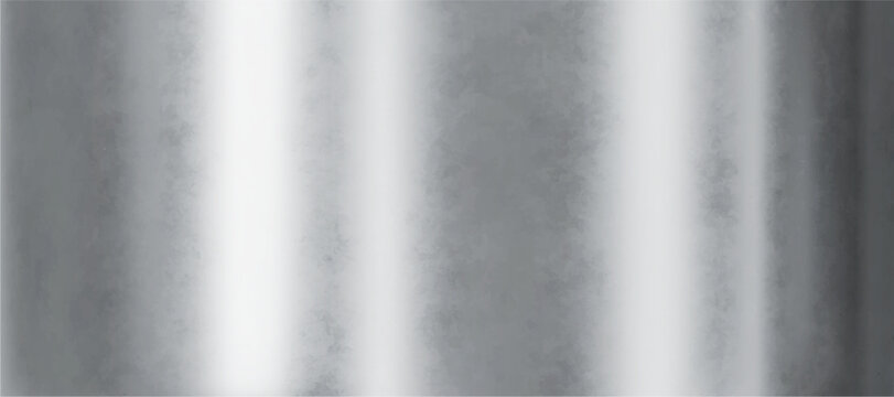 3D silver gradient background with metallic chrome foil and glossy stainless steel texture. Shiny mirror reflection surface with smooth sheen. Realistic Y2K style vector backdrop for luxury design