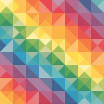 Colorful geometric abstract background with triangles in rainbow colors for modern designs