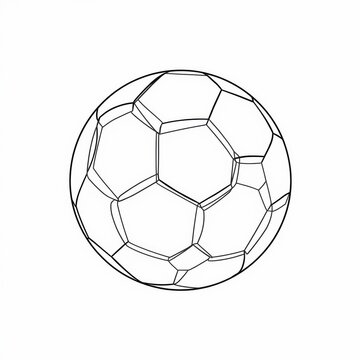 A detailed illustration of a soccer ball with clearly defined hexagonal and pentagonal shapes
