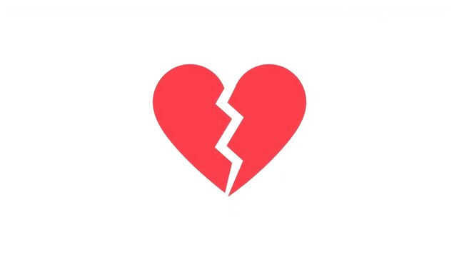A heart with a crack running through it, symbolizing heartbreak and emotional pain.