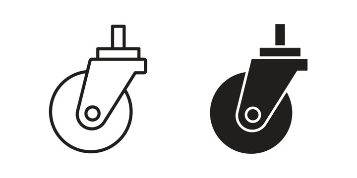 Cart trolley wheel icon for mobile concept and web apps, editable stroke