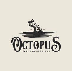 Squid cuttlefish octopus tentacle logo design vintage retro  © Ayana