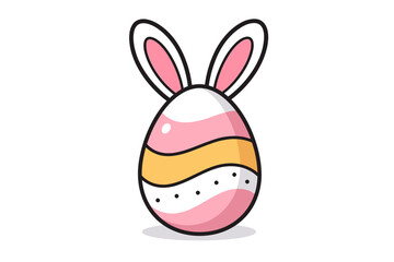 Fototapeta premium Colorful easter egg with bunny ears in pastel colors