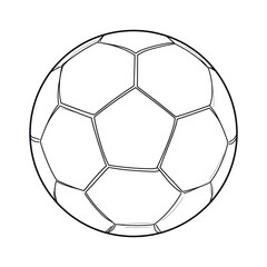 Fototapeta premium A black and white illustration of a traditional soccer ball design