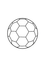 Fototapeta premium A detailed black and white illustration of a soccer ball with its iconic hexagonal and pentagonal pattern