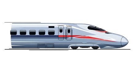 Modern High-Speed Bullet Train Illustration isolated PNG with Transparent Background