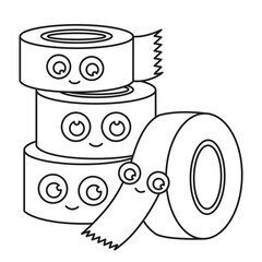 outline office tape isolated
