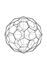 Obraz premium Intricate geometric structure of a truncated icosahedron with hexagonal and pentagonal faces
