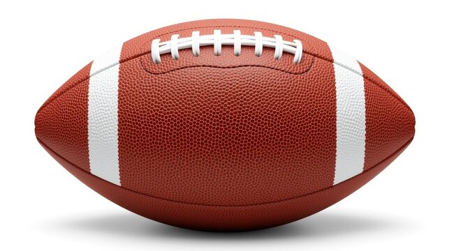 Classic american football resting on a plain background