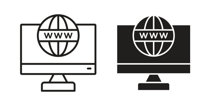 Domain icon for mobile concept and web apps, editable stroke