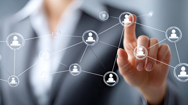 Personalauswahl und Talentmanagement im Unternehmen. Symbolische Darstellung von HR Entscheidungsprozess, Mitarbeiterstruktur und strategischer Auswahl im Business Kontext.
