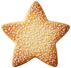 Star shaped sugar cookie isolated On Transparent Background