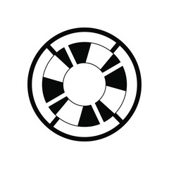 Obraz premium Black and white circular graphic design element with geometric shapes