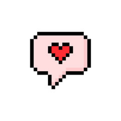 Obraz premium Valentine's Day Pixel Art, Vintage, 8 bit, 80s, 90s Arcade Game Style, Icons for Game or Mobile App, Heart, Love, Dialogue, Calendar, Gift, Vector Illustration.