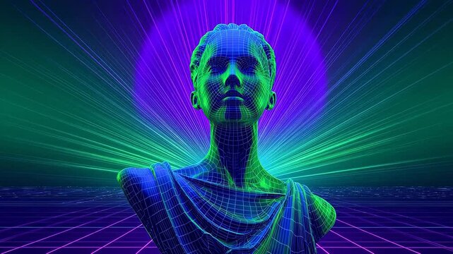 Digital sculpture of a human bust