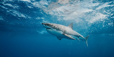 Fototapeta premium Shark is swimming in the ocean