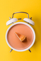 New York cheesecake, a slice of sweet pie, a classic cheesecake dessert. New York cheesecake