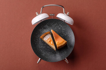 New York cheesecake, a slice of sweet pie, a classic cheesecake dessert. New York cheesecake