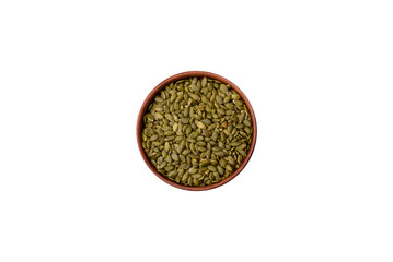 Shelled pumpkin seed kernels, salted, roasted, or raw, are a healthy ingredient. Pumpkin seeds