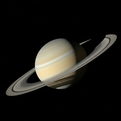 Saturn Planet with Rings in Space