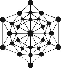 Complex network topology with interconnected nodes and lines