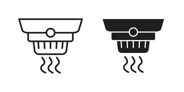 Smoke detector icon for mobile concept and web apps, editable stroke