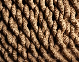 Thick Jute Fiber Knotted Rope Surface Texture