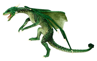 Obraz premium 3D Rendering Fairy Tale Dragon on White