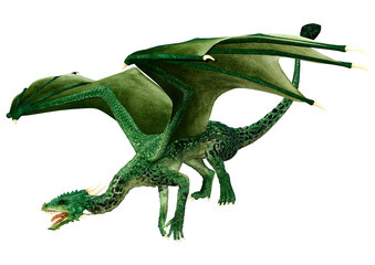 Fototapeta premium 3D Rendering Fairy Tale Dragon on White