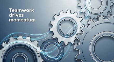 Interlocking Gears Illustrating Technology and Engineering
