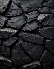 Deep Charcoal Black Intensely Burnt Scorched Slate Texture